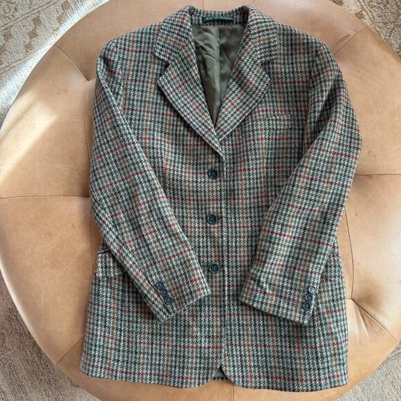 Wool Cashmere Tweed Plaid Blazer Jacket Heritage Classic Donegal Ireland, M - Picture 2 of 15